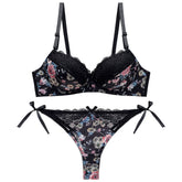 Conjunto de bralette push up de encaje